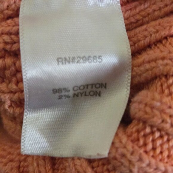 Pendleton Apricot Mock Neck CableKnit Cotton Blend Sweater Size XL - Picture 6 of 6